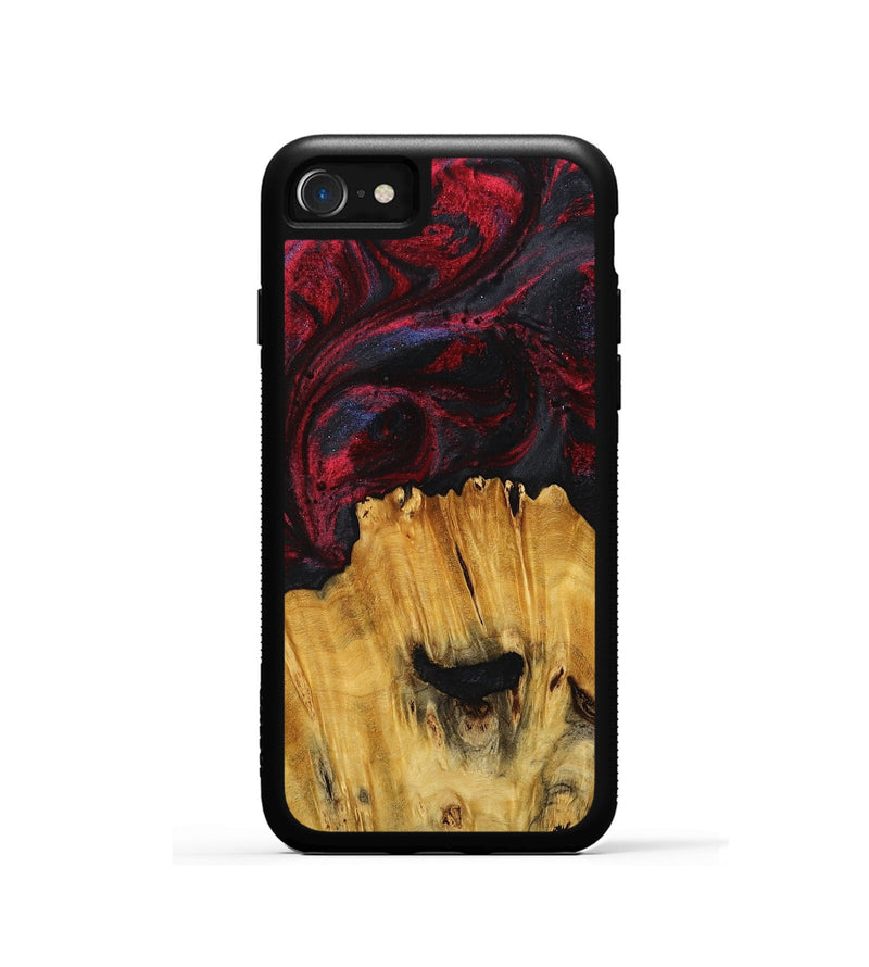 iPhone SE Wood+Resin Phone Case - Hailee (Red, 716539)