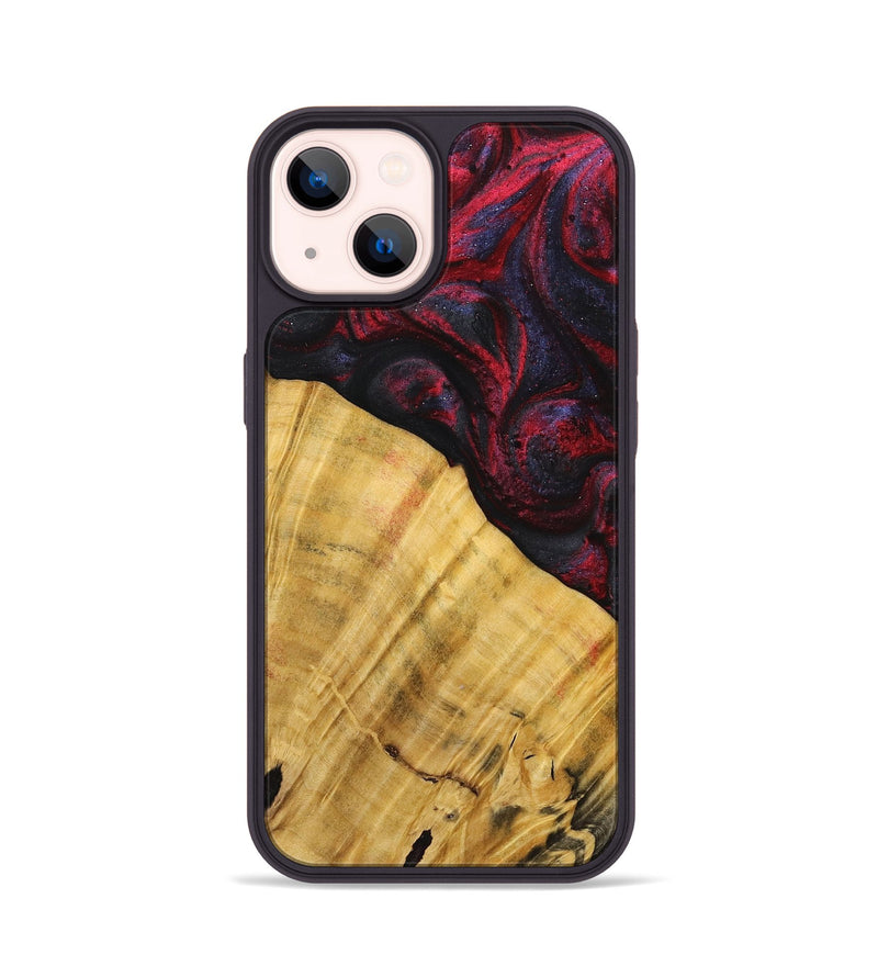 iPhone 14 Wood+Resin Phone Case - Arnold (Red, 716546)