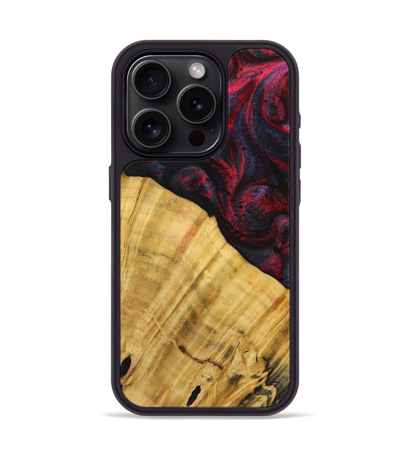 iPhone 15 Pro Wood+Resin Phone Case - Arnold (Red, 716546)