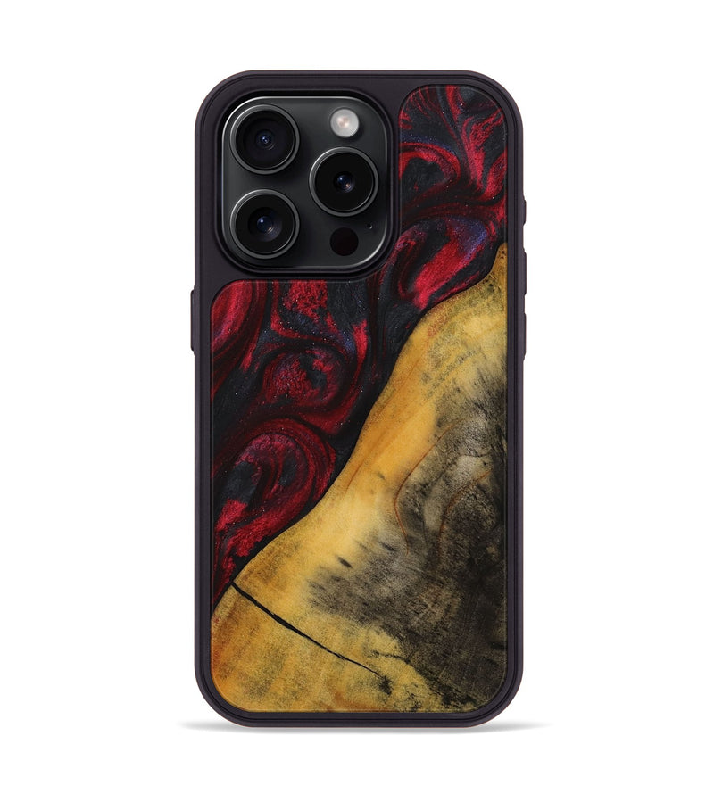 iPhone 15 Pro Wood+Resin Phone Case - Adrian (Red, 716547)