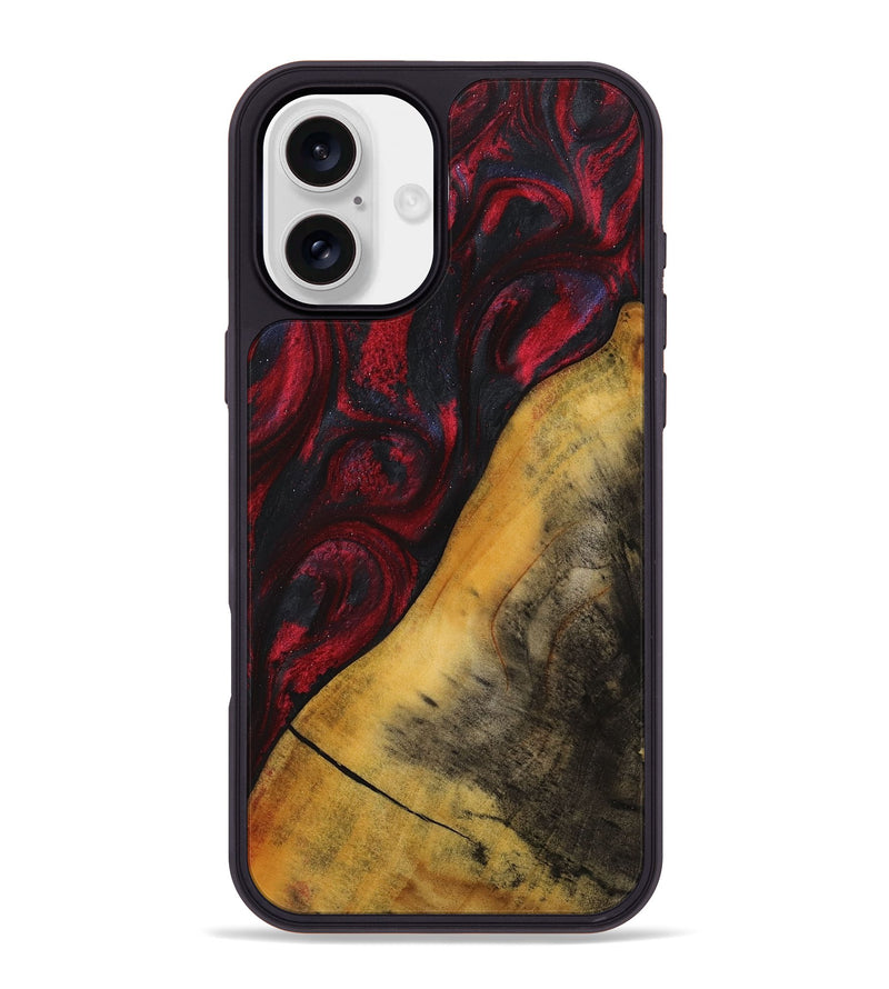 iPhone 16 Plus Wood+Resin Phone Case - Adrian (Red, 716547)