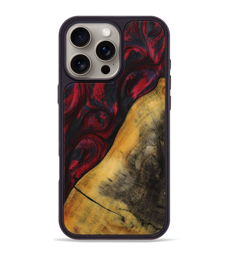 iPhone 16 Pro Max Wood+Resin Phone Case - Adrian (Red, 716547)