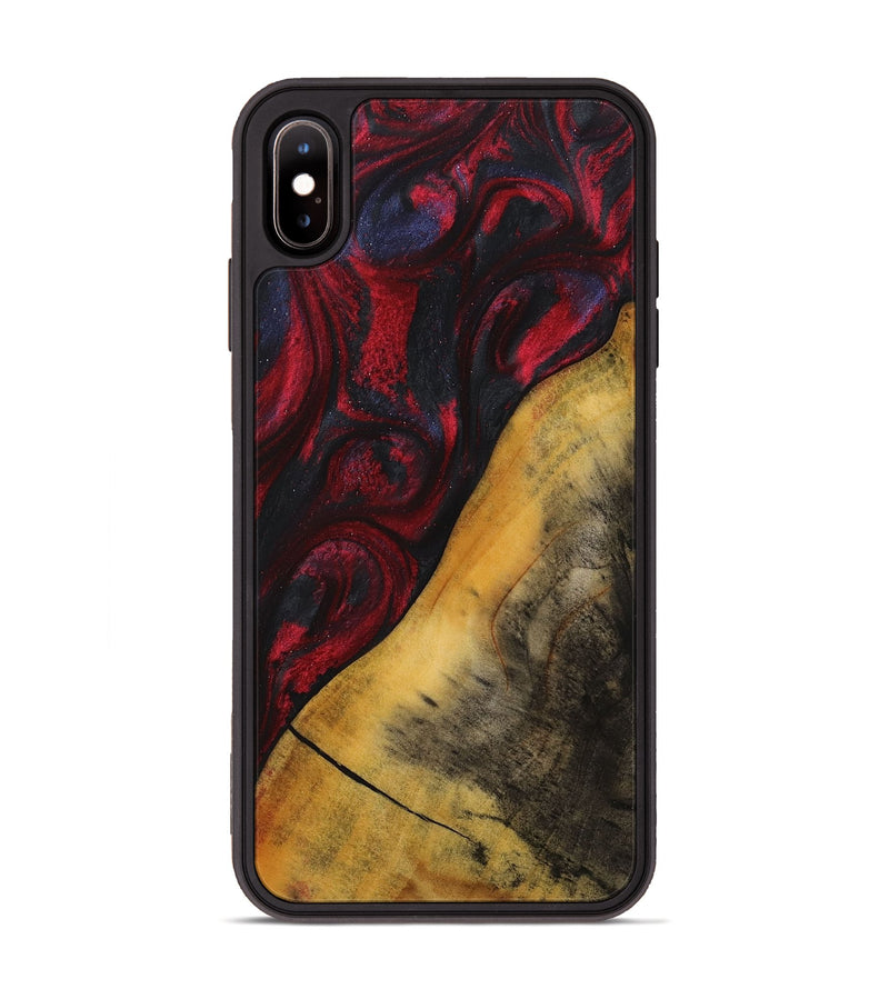 iPhone Xs Max Wood+Resin Phone Case - Adrian (Red, 716547)