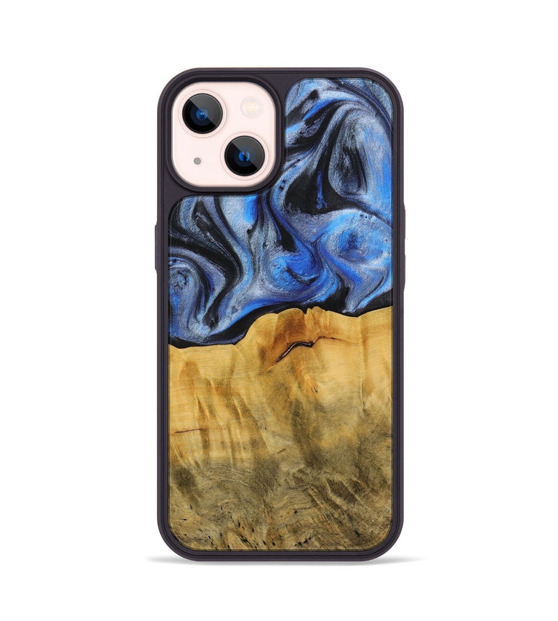 iPhone 14 Wood+Resin Phone Case - Daniel (Blue, 716560)