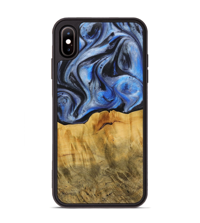 iPhone Xs Max Wood+Resin Phone Case - Daniel (Blue, 716560)