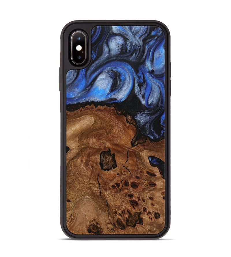 iPhone Xs Max Wood+Resin Phone Case - Lorene (Blue, 716564)