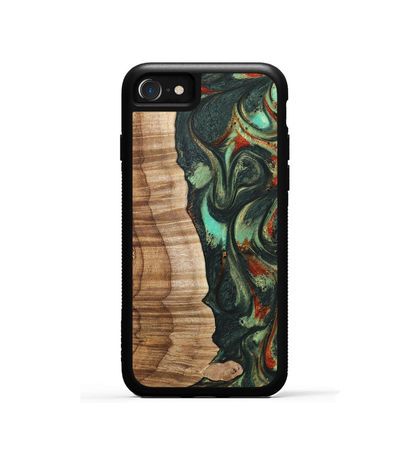 iPhone SE Wood+Resin Phone Case - Rick (Green, 716670)