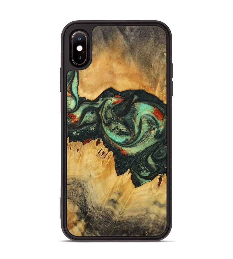 iPhone Xs Max Wood+Resin Phone Case - Gale (Green, 716673)