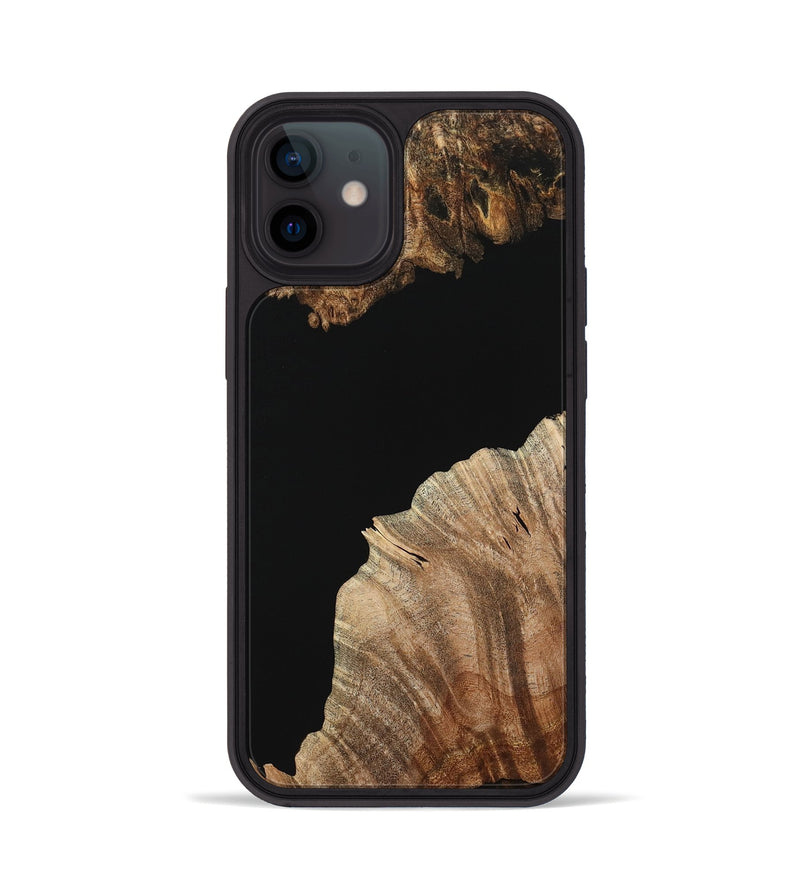 iPhone 12 Wood+Resin Phone Case - Jerry (Pure Black, 716683)