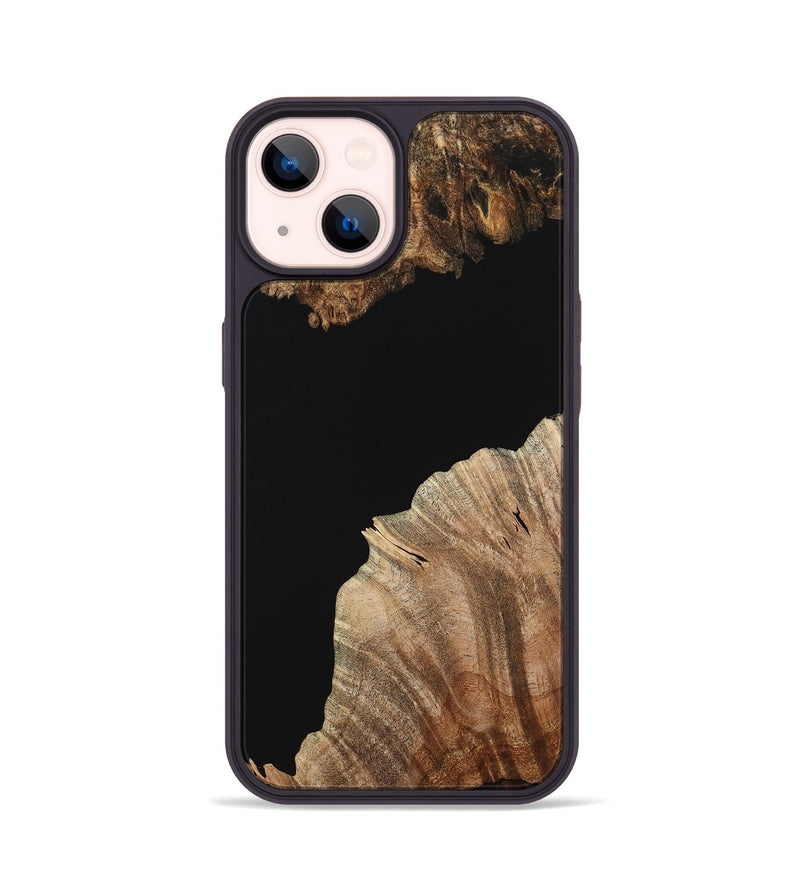 iPhone 14 Wood+Resin Phone Case - Jerry (Pure Black, 716683)