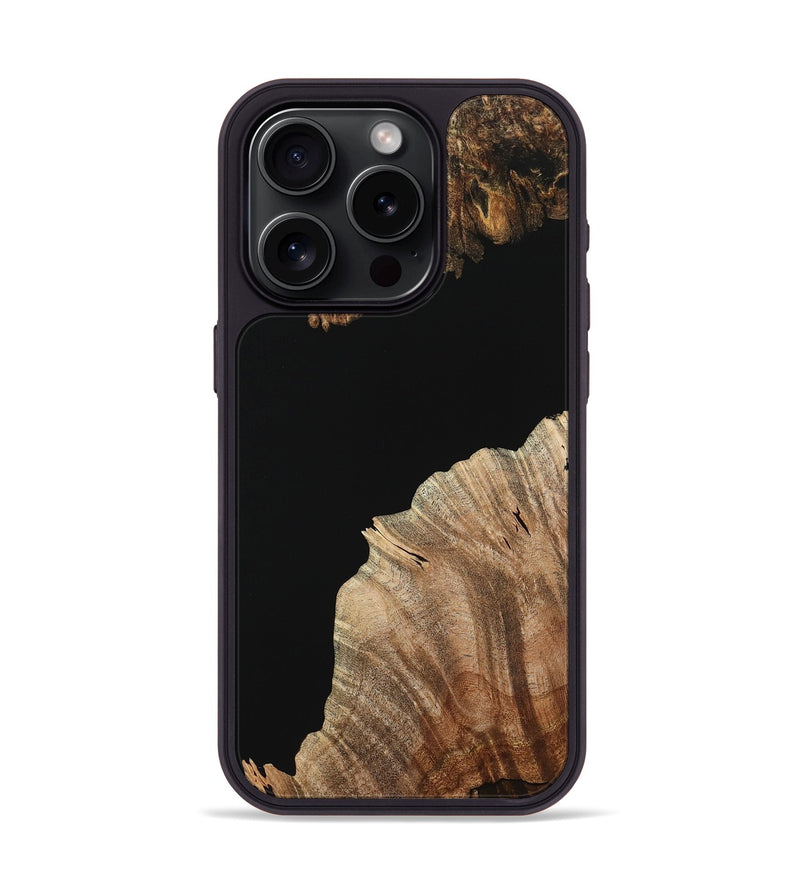 iPhone 15 Pro Wood+Resin Phone Case - Jerry (Pure Black, 716683)