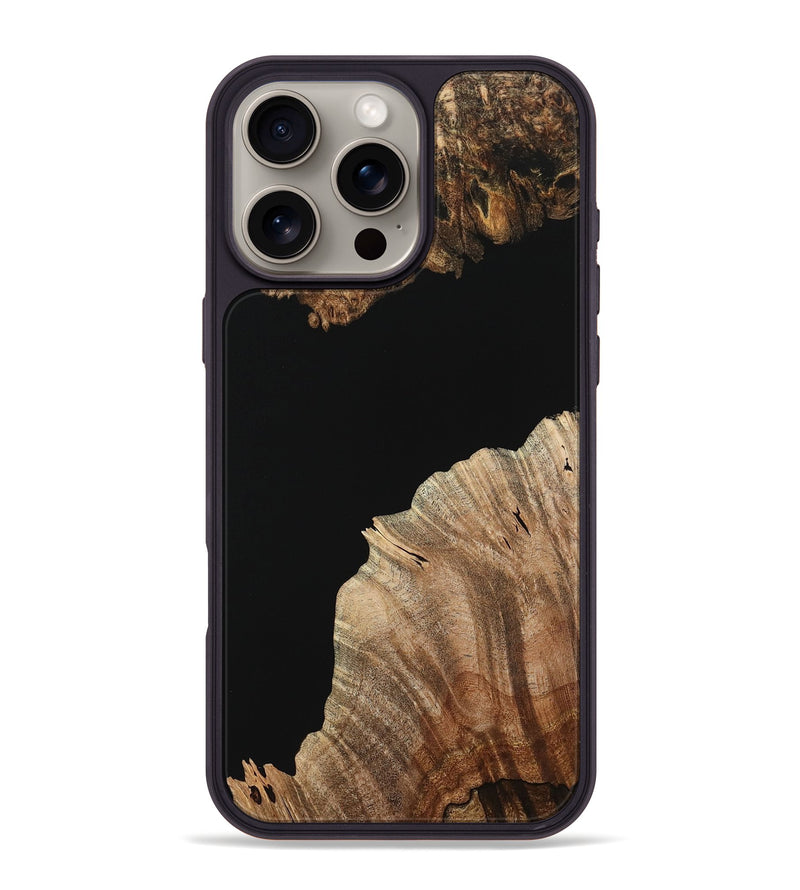 iPhone 16 Pro Max Wood+Resin Phone Case - Jerry (Pure Black, 716683)