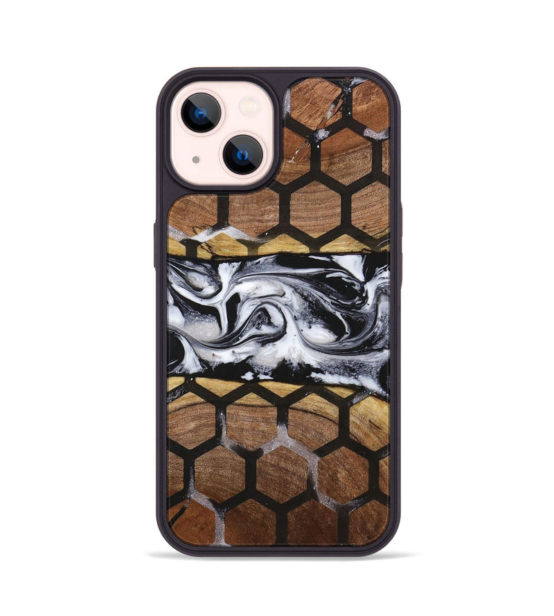 iPhone 14 Wood+Resin Phone Case - Patty (Pattern, 716734)