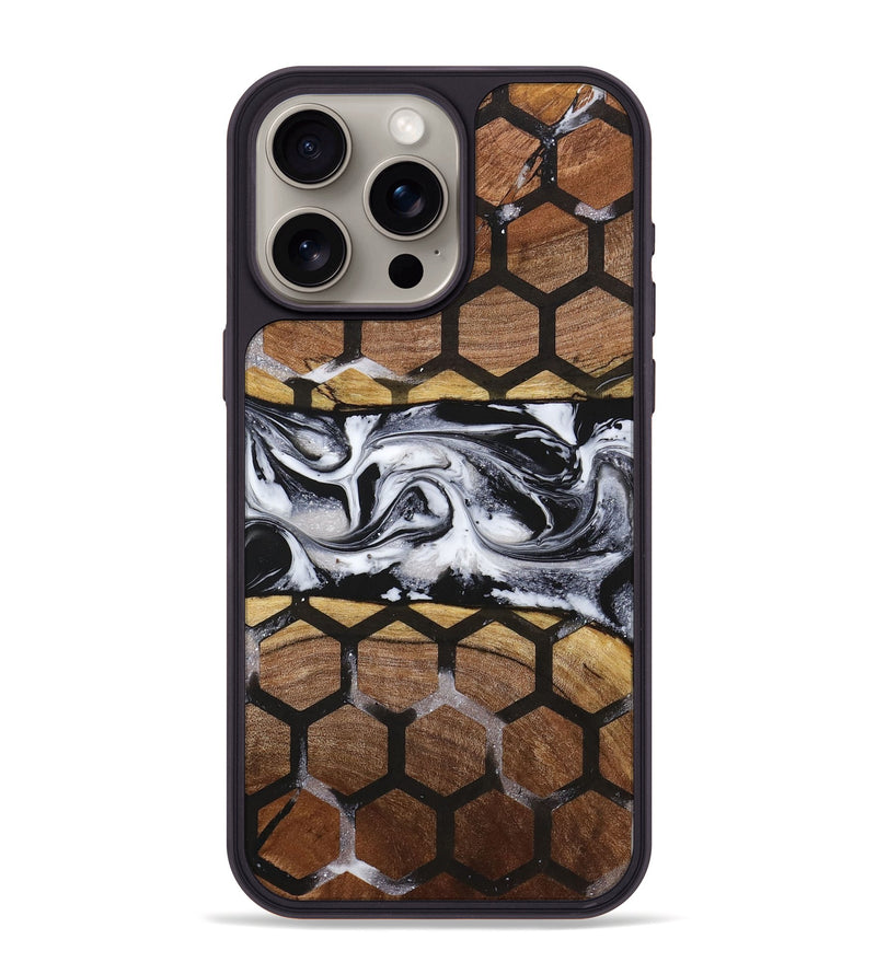 iPhone 15 Pro Max Wood+Resin Phone Case - Patty (Pattern, 716734)