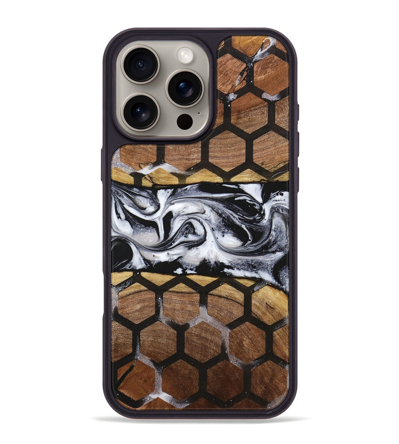 iPhone 16 Pro Max Wood+Resin Phone Case - Patty (Pattern, 716734)