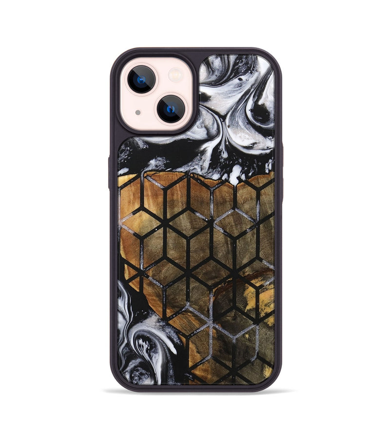 iPhone 14 Wood+Resin Phone Case - Carlton (Pattern, 716735)