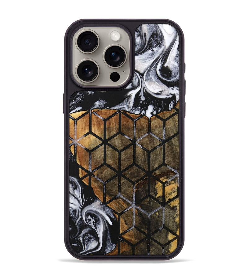 iPhone 15 Pro Max Wood+Resin Phone Case - Carlton (Pattern, 716735)