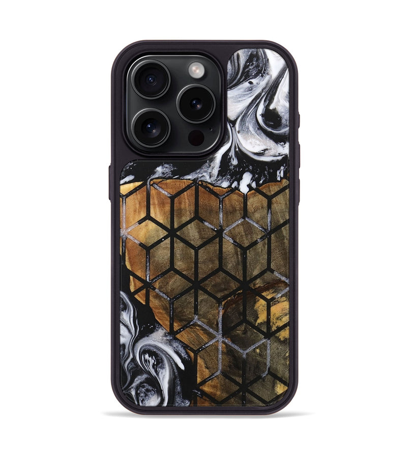 iPhone 15 Pro Wood+Resin Phone Case - Carlton (Pattern, 716735)