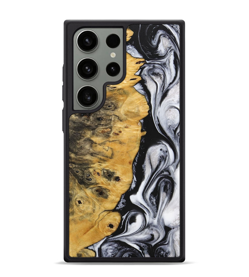 Galaxy S24 Ultra Wood+Resin Phone Case - Karl (Black & White, 716744)