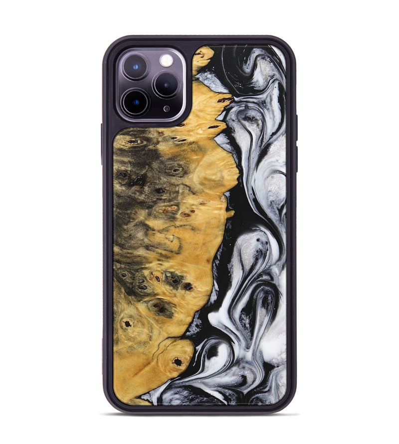 iPhone 11 Pro Max Wood+Resin Phone Case - Karl (Black & White, 716744)