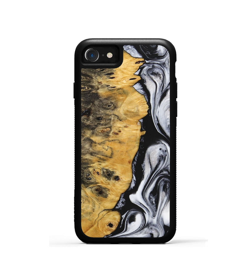 iPhone SE Wood+Resin Phone Case - Karl (Black & White, 716744)