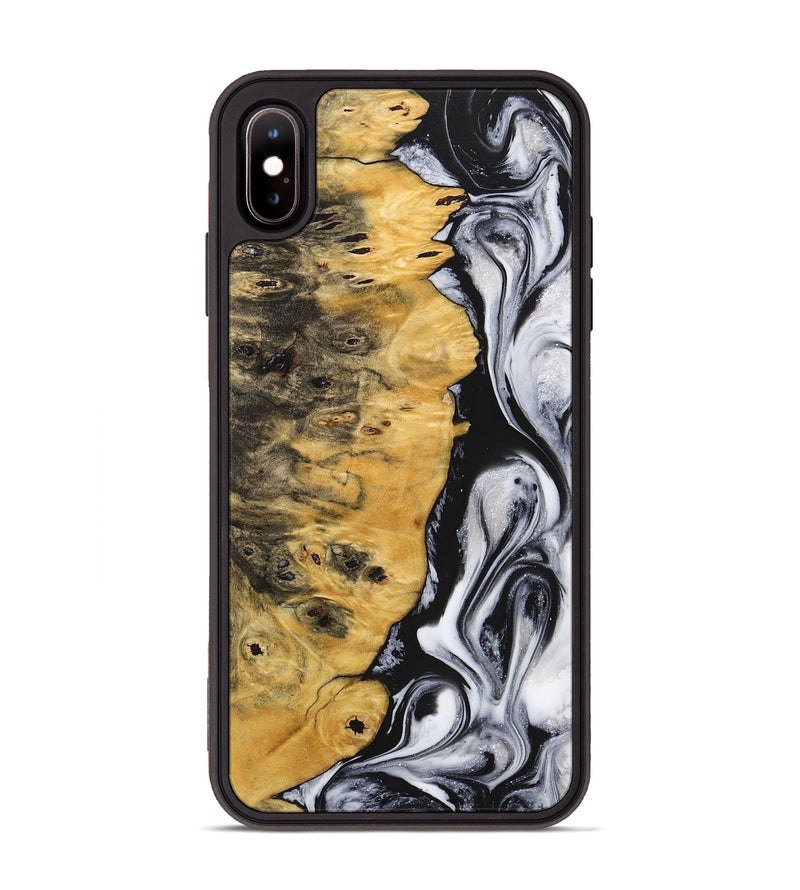 iPhone Xs Max Wood+Resin Phone Case - Karl (Black & White, 716744)