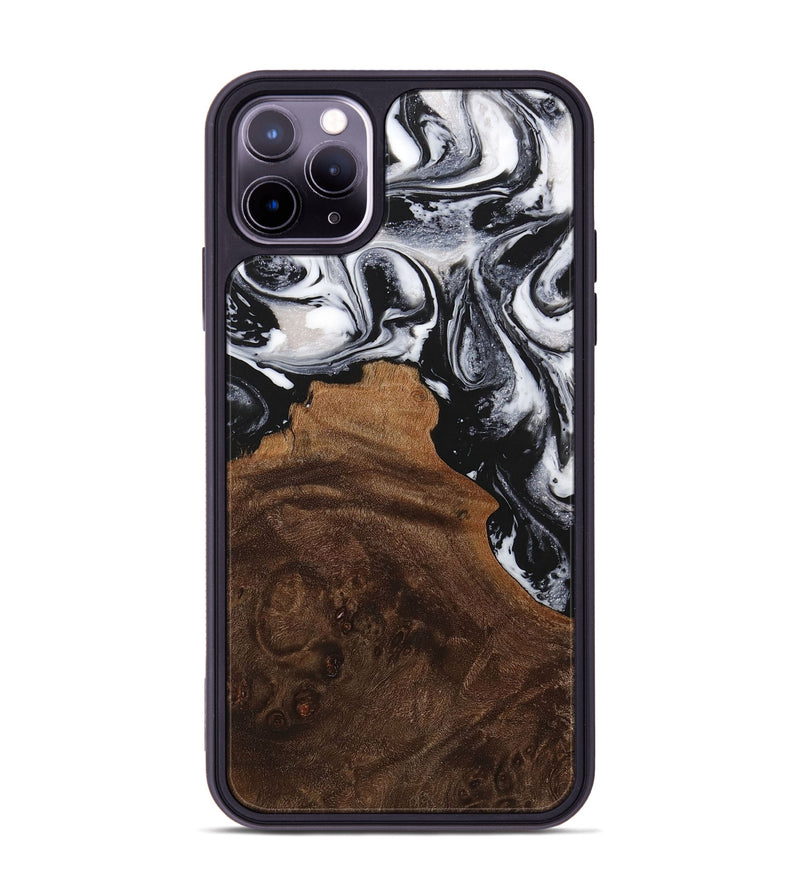 iPhone 11 Pro Max Wood+Resin Phone Case - Jadyn (Black & White, 716747)