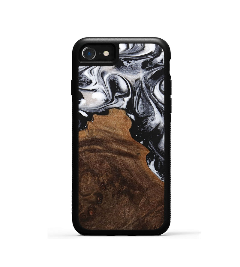 iPhone SE Wood+Resin Phone Case - Jadyn (Black & White, 716747)