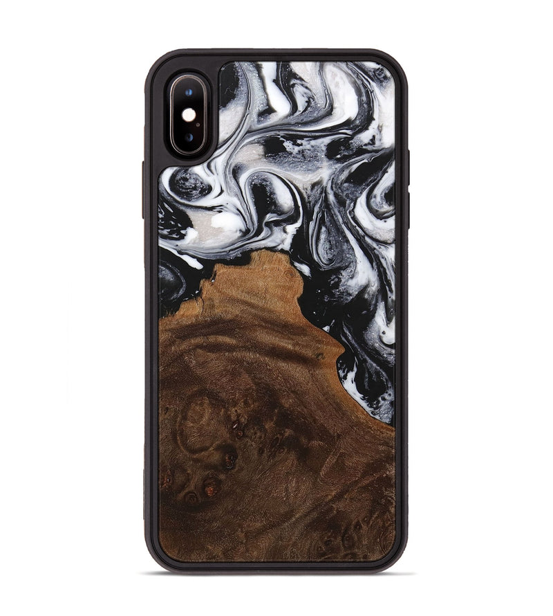 iPhone Xs Max Wood+Resin Phone Case - Jadyn (Black & White, 716747)