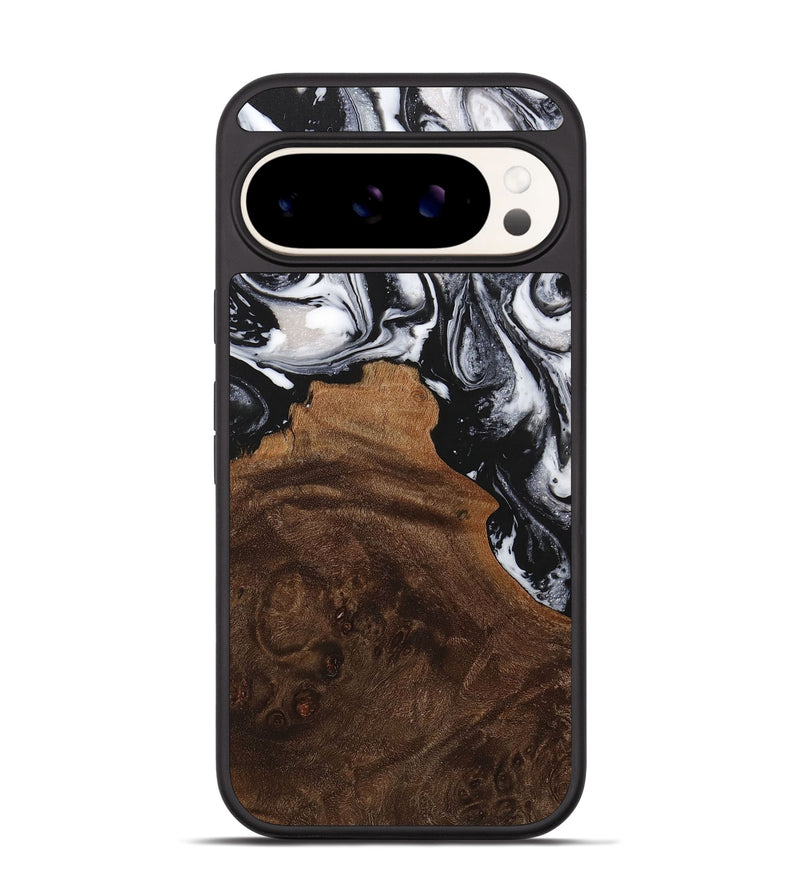 Pixel 9 Wood+Resin Phone Case - Jadyn (Black & White, 716747)