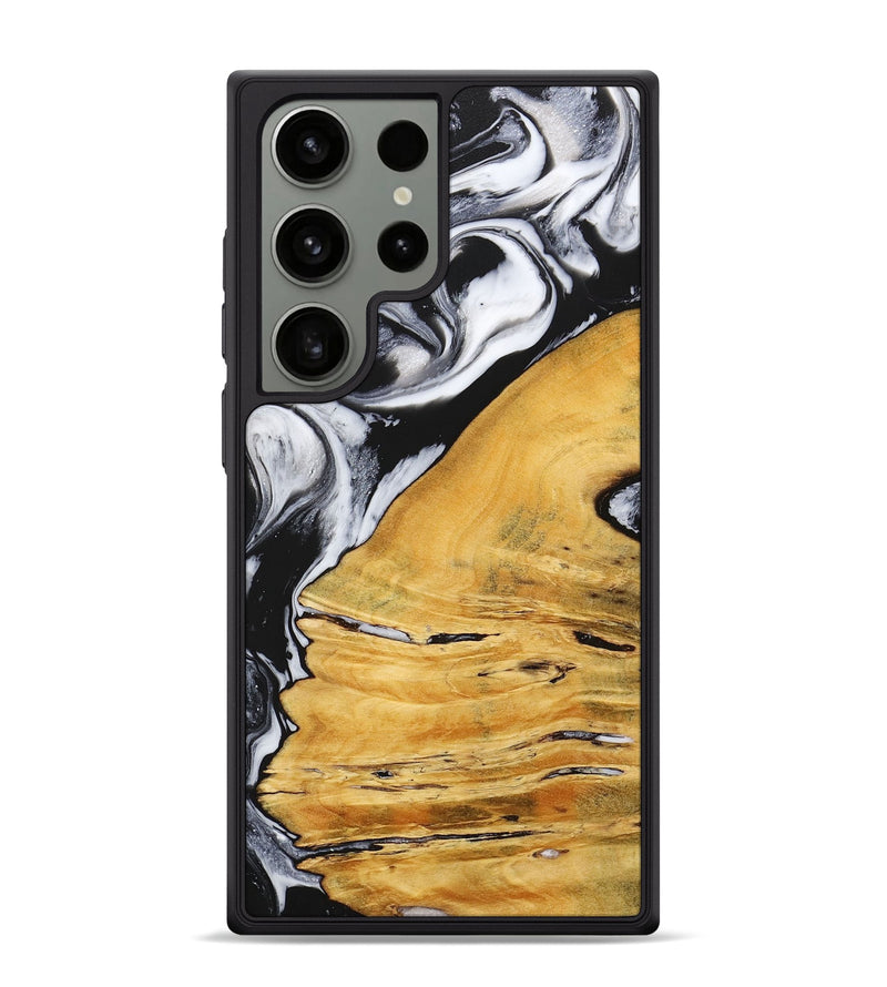 Galaxy S24 Ultra Wood+Resin Phone Case - Marianne (Black & White, 716749)