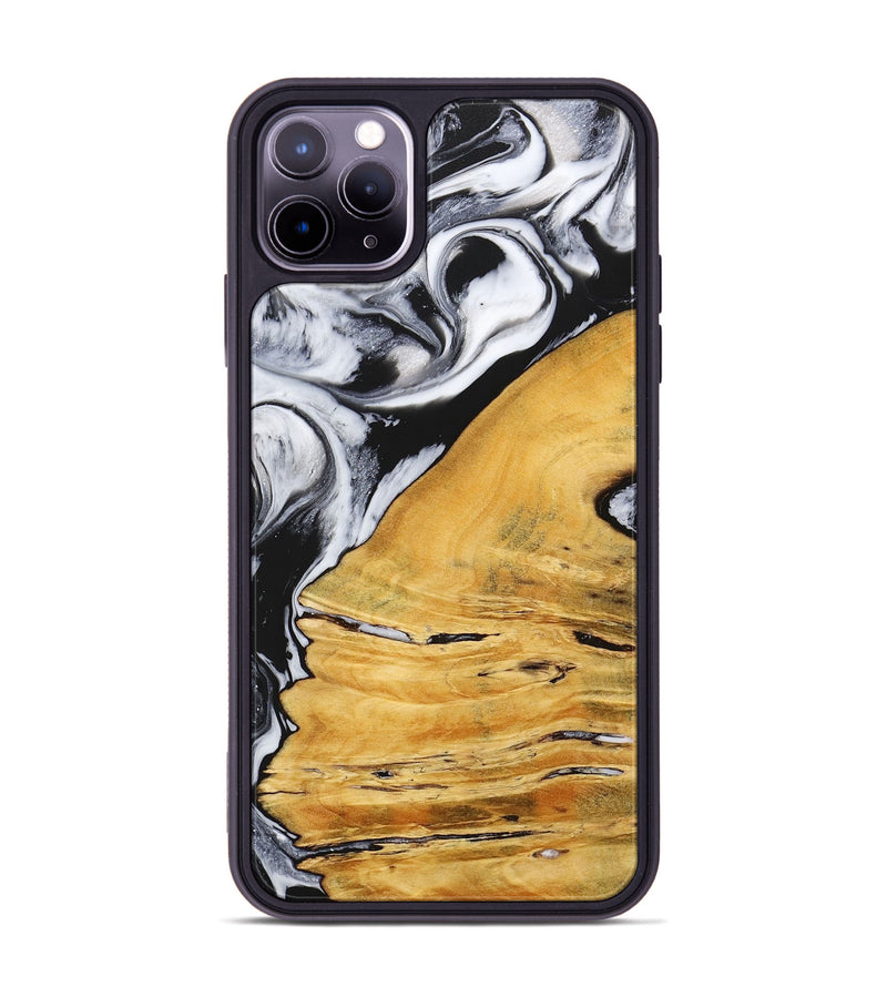 iPhone 11 Pro Max Wood+Resin Phone Case - Marianne (Black & White, 716749)