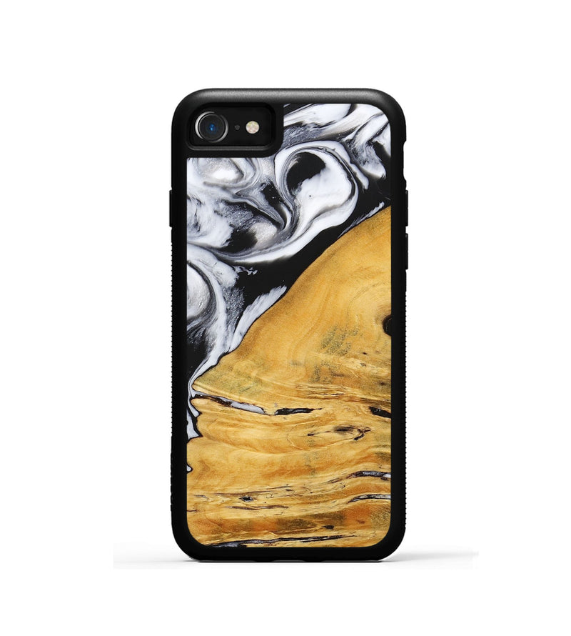 iPhone SE Wood+Resin Phone Case - Marianne (Black & White, 716749)