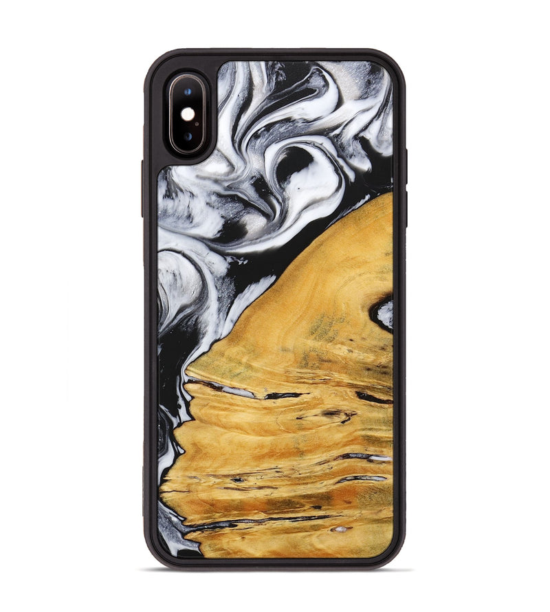 iPhone Xs Max Wood+Resin Phone Case - Marianne (Black & White, 716749)