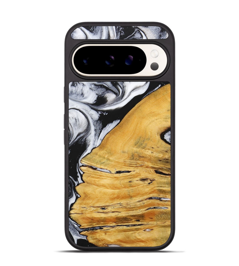 Pixel 9 Pro Wood+Resin Phone Case - Marianne (Black & White, 716749)