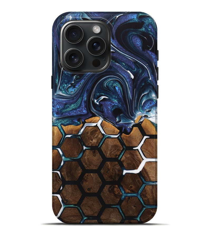 iPhone 16 Pro Max Wood+Resin Live Edge Phone Case - Lonnie (Pattern, 716770)