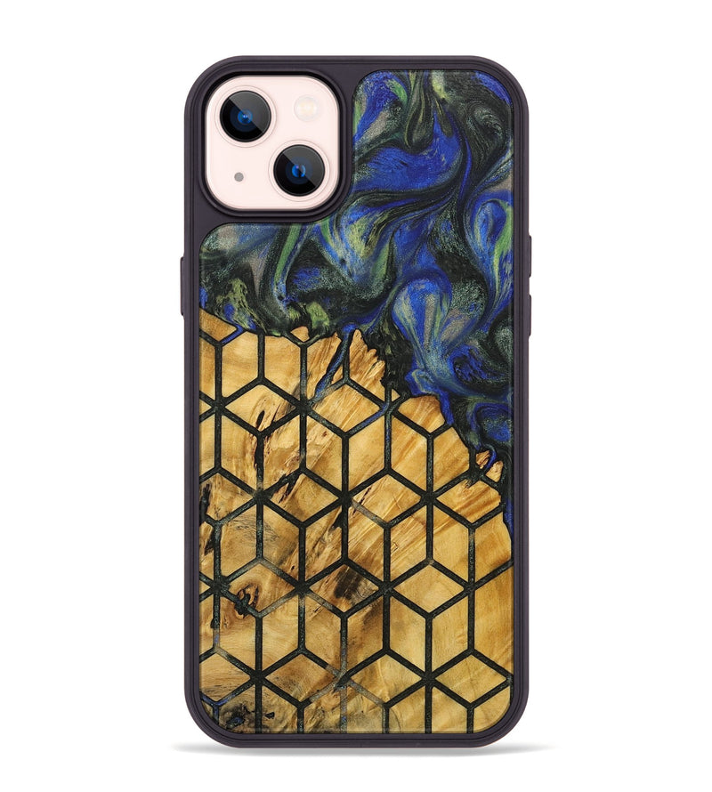 iPhone 14 Plus Wood+Resin Phone Case - Maria (Pattern, 716811)