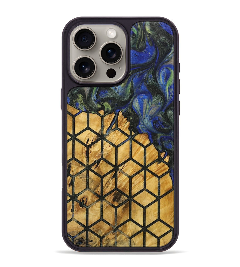 iPhone 16 Pro Max Wood+Resin Phone Case - Maria (Pattern, 716811)