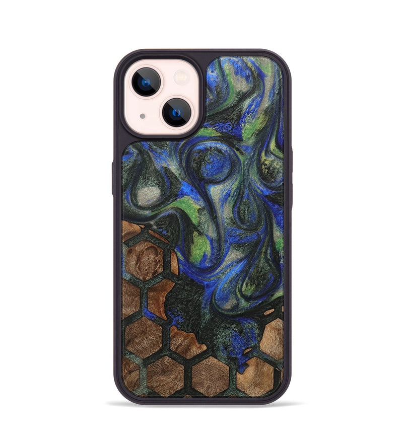 iPhone 14 Wood+Resin Phone Case - Sheena (Pattern, 716822)