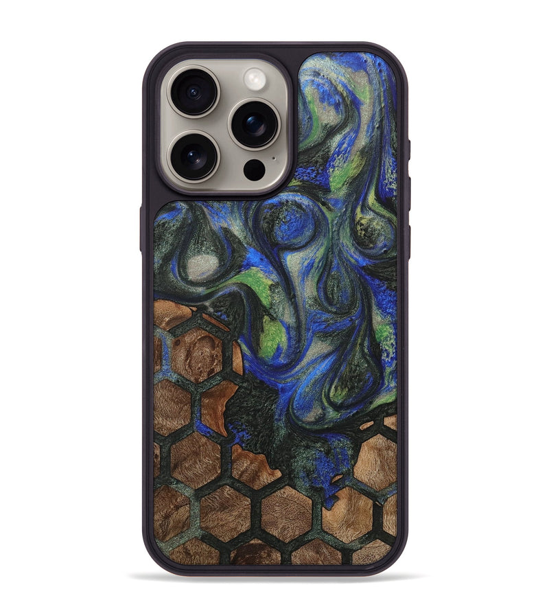 iPhone 15 Pro Max Wood+Resin Phone Case - Sheena (Pattern, 716822)