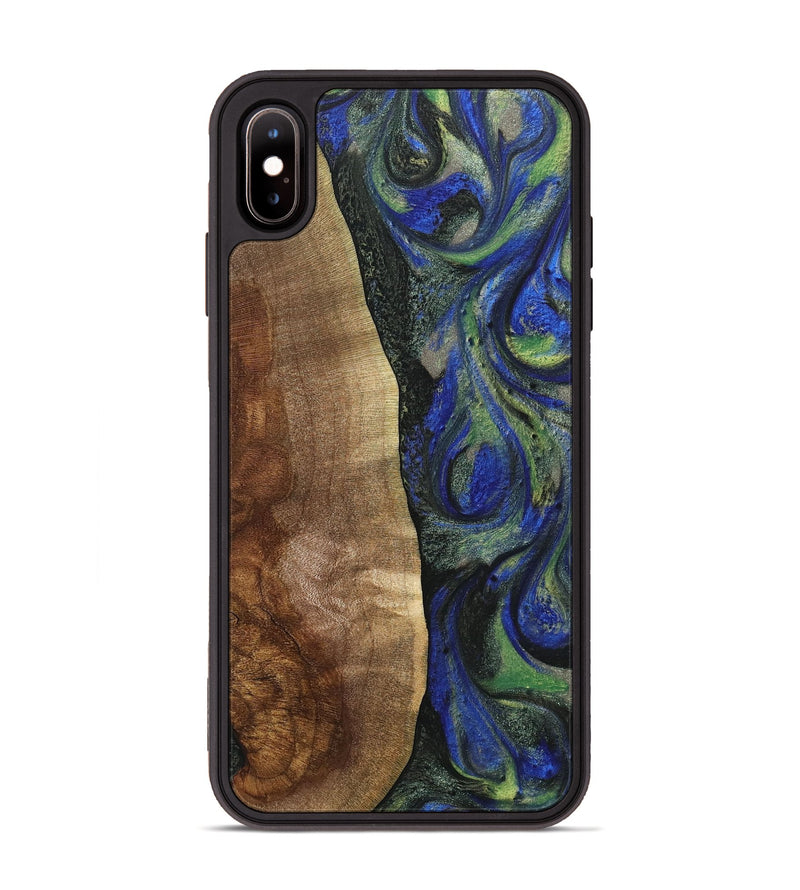 iPhone Xs Max Wood+Resin Phone Case - Walter (Green, 716830)