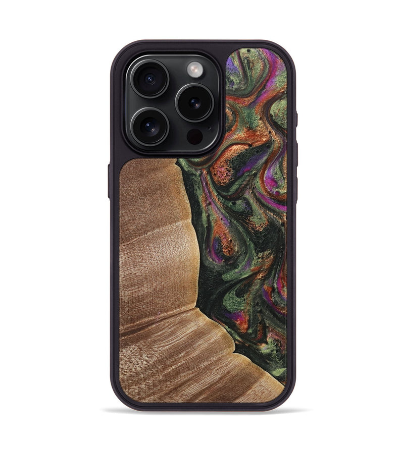 iPhone 15 Pro Wood+Resin Phone Case - Drake (Green, 716834)