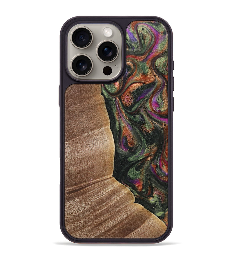 iPhone 16 Pro Max Wood+Resin Phone Case - Drake (Green, 716834)