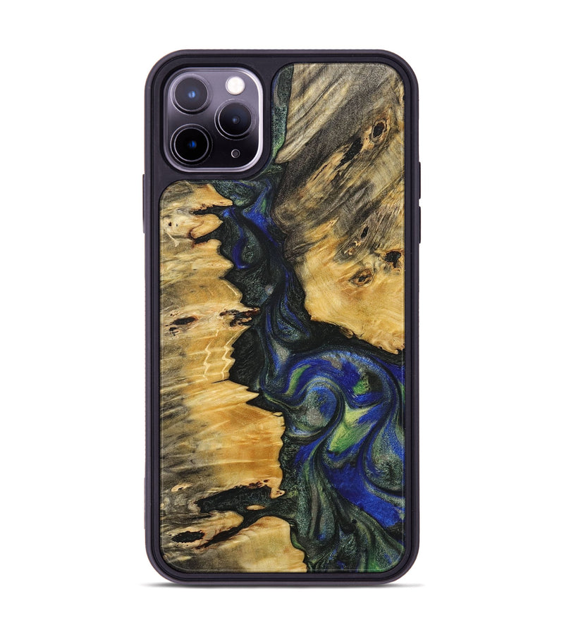 iPhone 11 Pro Max Wood+Resin Phone Case - Esmeralda (Green, 716837)