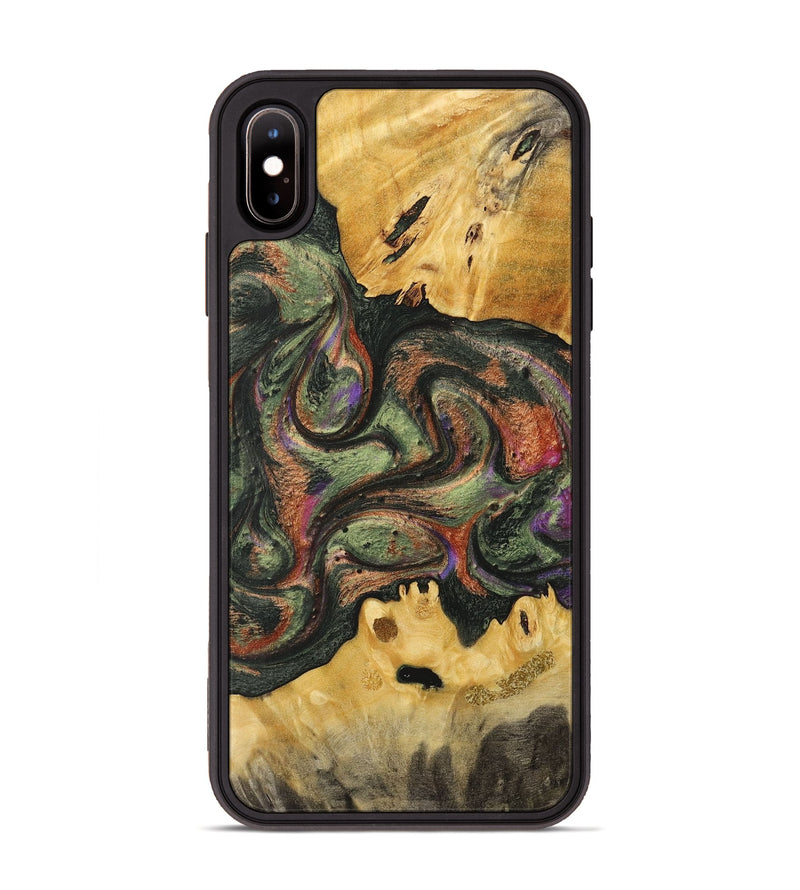 iPhone Xs Max Wood+Resin Phone Case - Claire (Green, 716840)