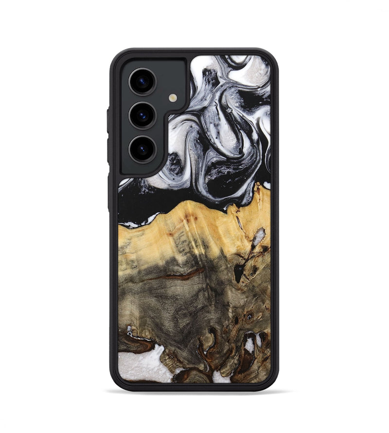 Galaxy S24 Wood+Resin Phone Case - Jayla (Black & White, 716854)