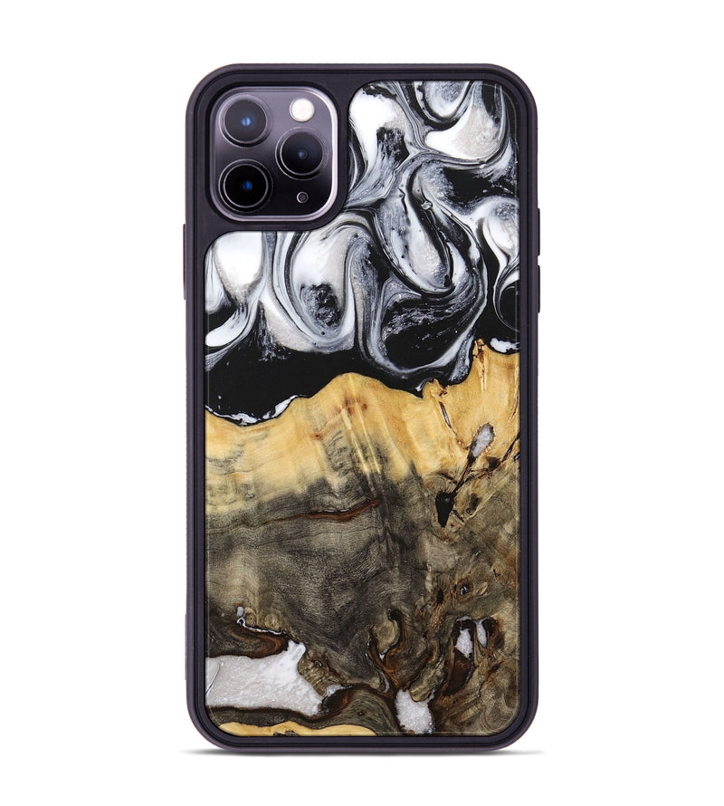 iPhone 11 Pro Max Wood+Resin Phone Case - Jayla (Black & White, 716854)