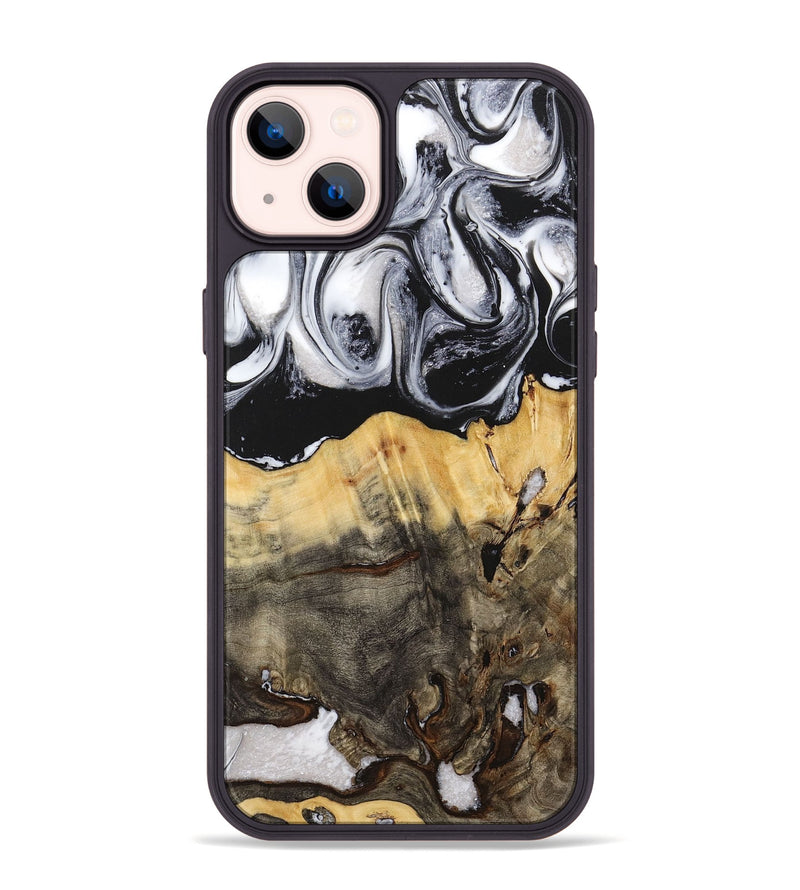 iPhone 14 Plus Wood+Resin Phone Case - Jayla (Black & White, 716854)