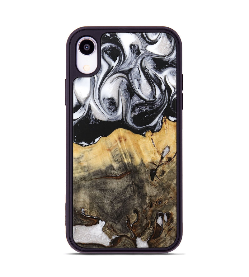 iPhone Xr Wood+Resin Phone Case - Jayla (Black & White, 716854)