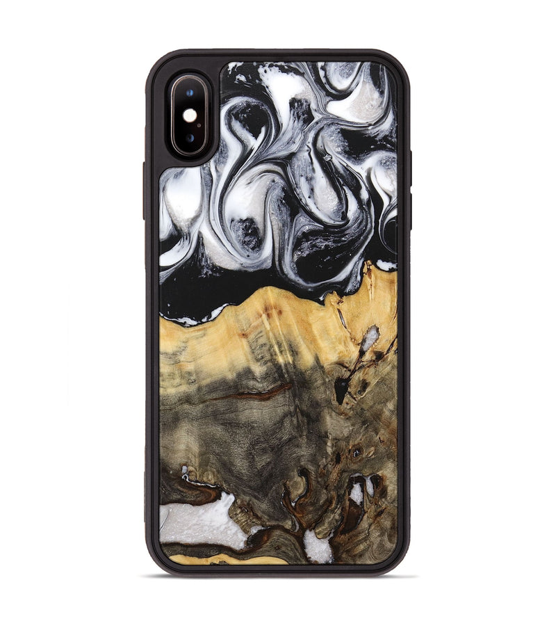 iPhone Xs Max Wood+Resin Phone Case - Jayla (Black & White, 716854)